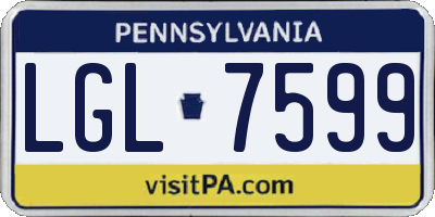 PA license plate LGL7599