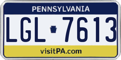 PA license plate LGL7613