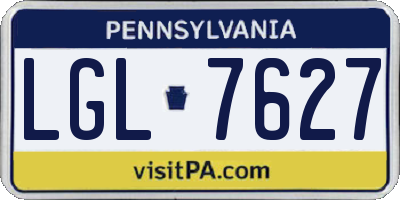 PA license plate LGL7627