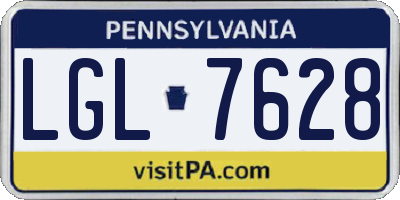 PA license plate LGL7628
