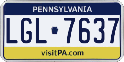 PA license plate LGL7637