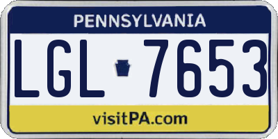 PA license plate LGL7653