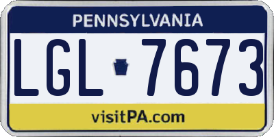 PA license plate LGL7673
