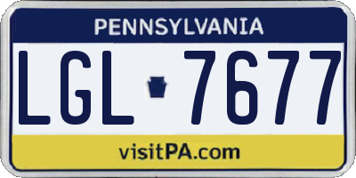 PA license plate LGL7677