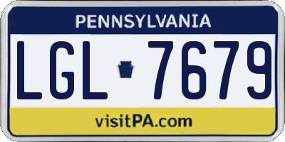PA license plate LGL7679