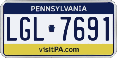 PA license plate LGL7691