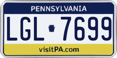 PA license plate LGL7699