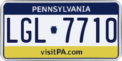 PA license plate LGL7710