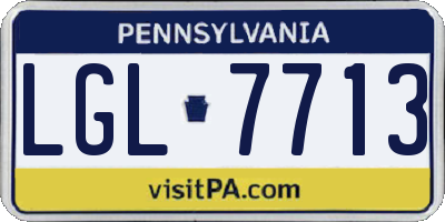 PA license plate LGL7713