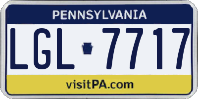 PA license plate LGL7717