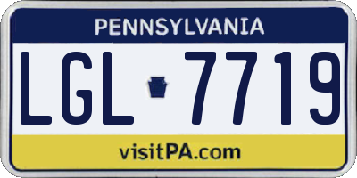 PA license plate LGL7719
