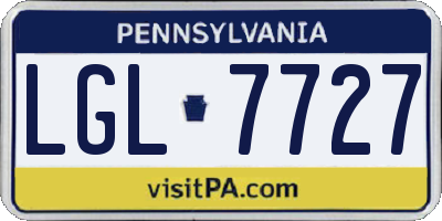 PA license plate LGL7727