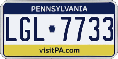 PA license plate LGL7733