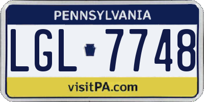 PA license plate LGL7748