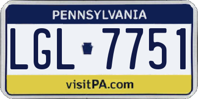 PA license plate LGL7751