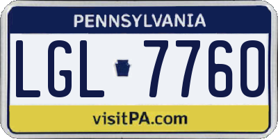 PA license plate LGL7760