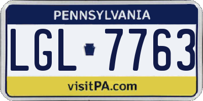 PA license plate LGL7763