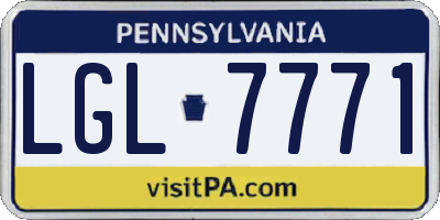 PA license plate LGL7771