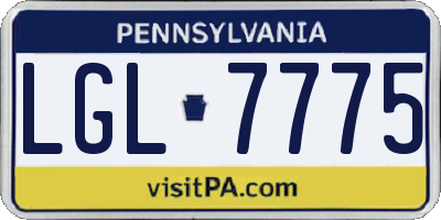PA license plate LGL7775