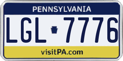 PA license plate LGL7776