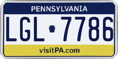 PA license plate LGL7786