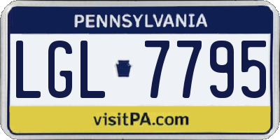 PA license plate LGL7795