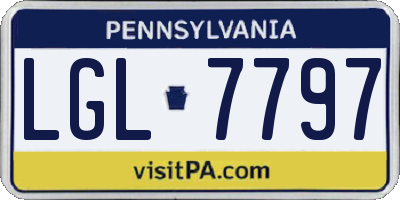 PA license plate LGL7797