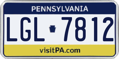 PA license plate LGL7812