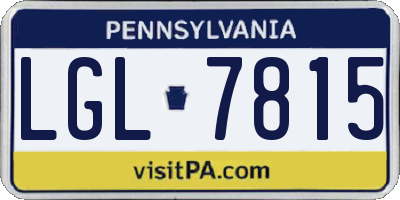 PA license plate LGL7815