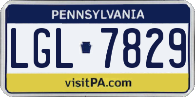 PA license plate LGL7829