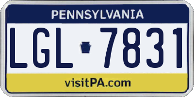 PA license plate LGL7831