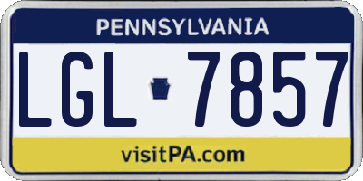 PA license plate LGL7857