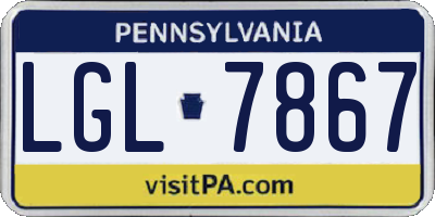 PA license plate LGL7867