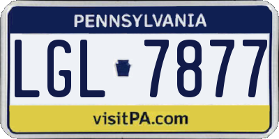 PA license plate LGL7877