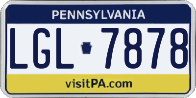 PA license plate LGL7878