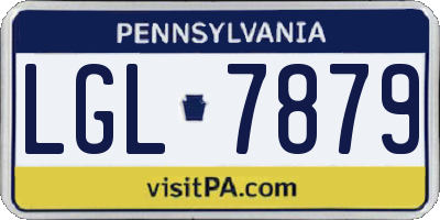 PA license plate LGL7879
