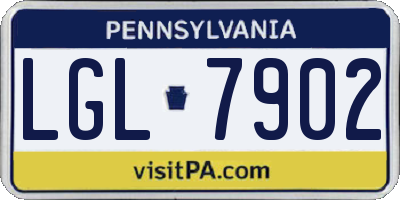 PA license plate LGL7902