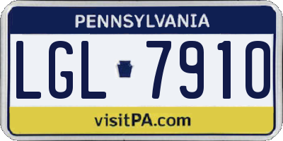 PA license plate LGL7910