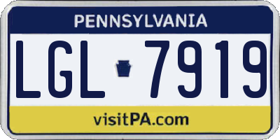 PA license plate LGL7919