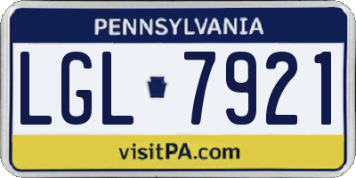 PA license plate LGL7921