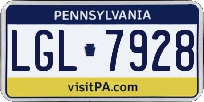 PA license plate LGL7928