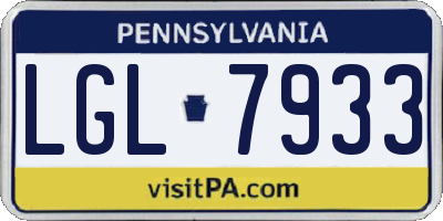PA license plate LGL7933