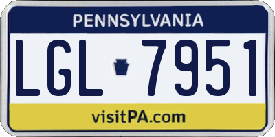 PA license plate LGL7951