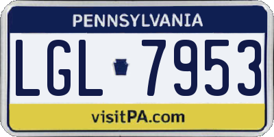 PA license plate LGL7953