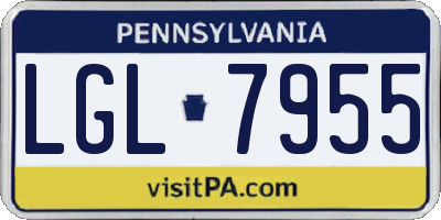 PA license plate LGL7955