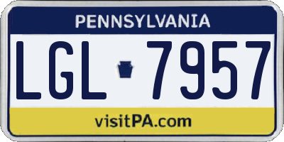 PA license plate LGL7957