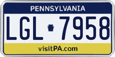 PA license plate LGL7958