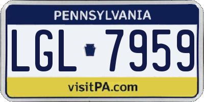 PA license plate LGL7959