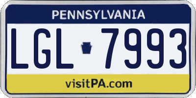 PA license plate LGL7993