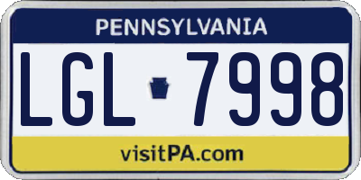 PA license plate LGL7998